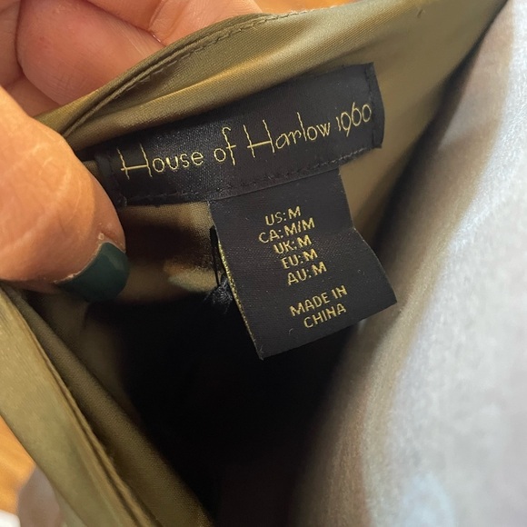 House of Harlow Olive Green braided-strap satin mini dress - NWT - Picture 7 of 8